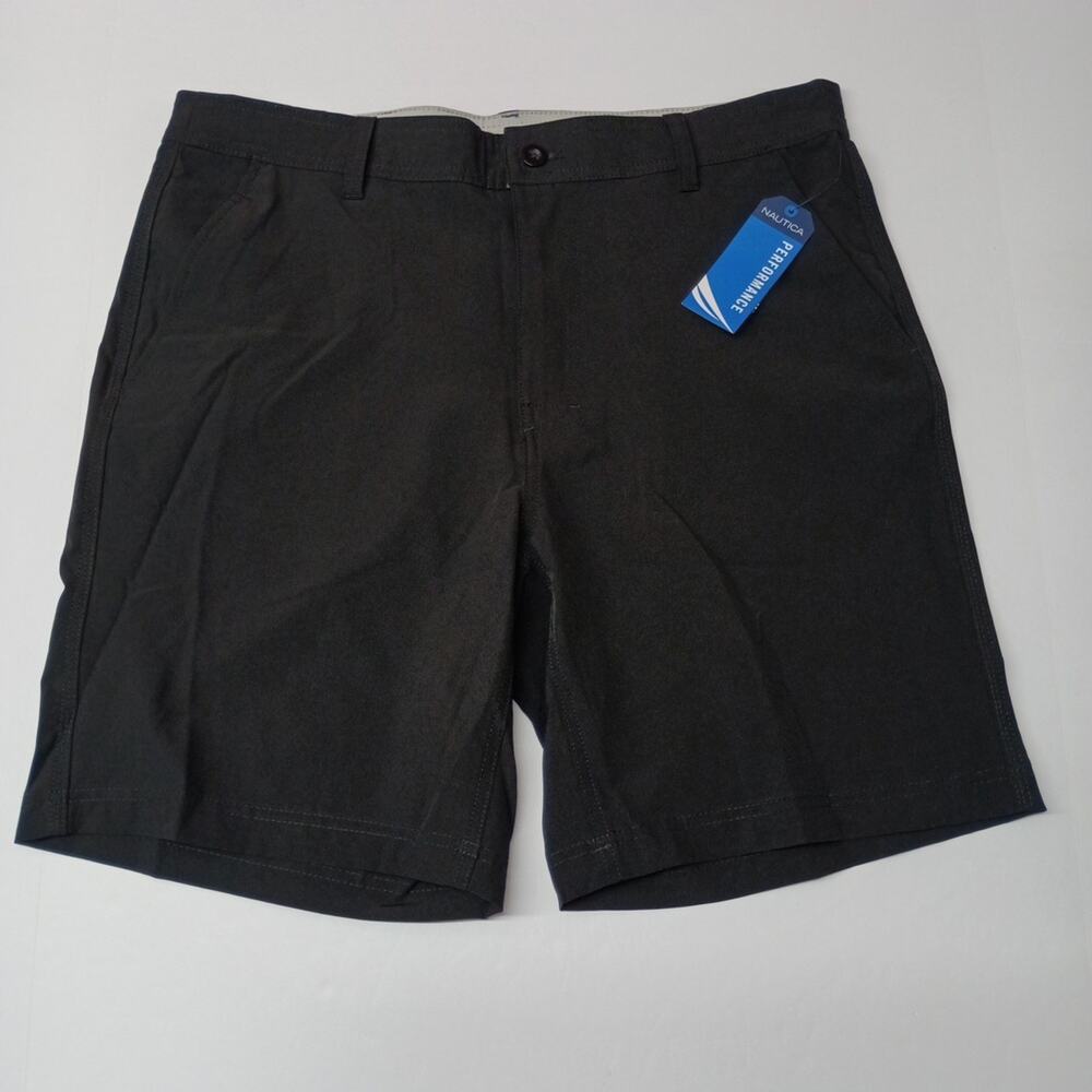 NEW‎ Nautica Performance Shorts Men's Size 34x8 Chino Black